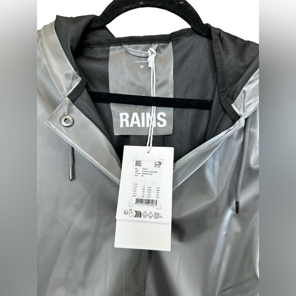 RAINS NWT 18050 A-line rain jacket in metallic gray - Picture 5 of 5